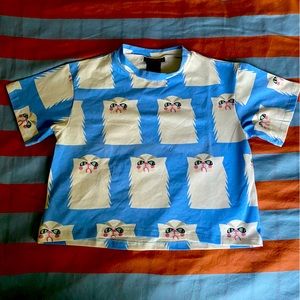 Nooworks Crop Top in Grumpy Cats XS